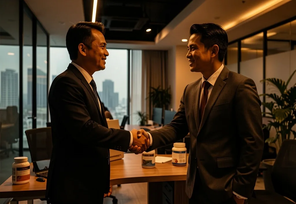 Business partnership handshake